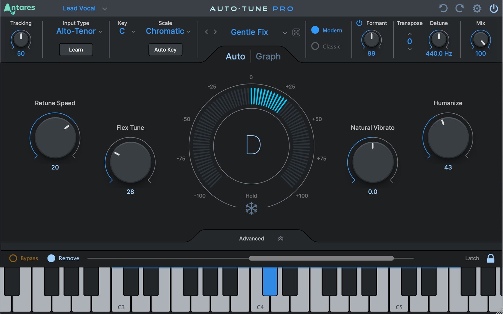 Antares Auto-Tune Pro X plugin interface