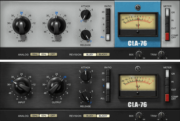 Waves CLA-76 compressor plugin interface